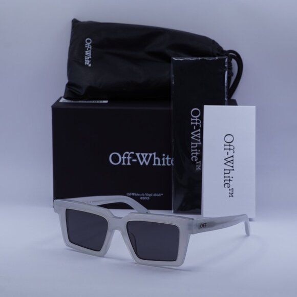 Off-White OERI142 WINDSOR 0907 Sunglasses Shiny Grey Square Frame, Grey Lenses - Picture 10 of 10
